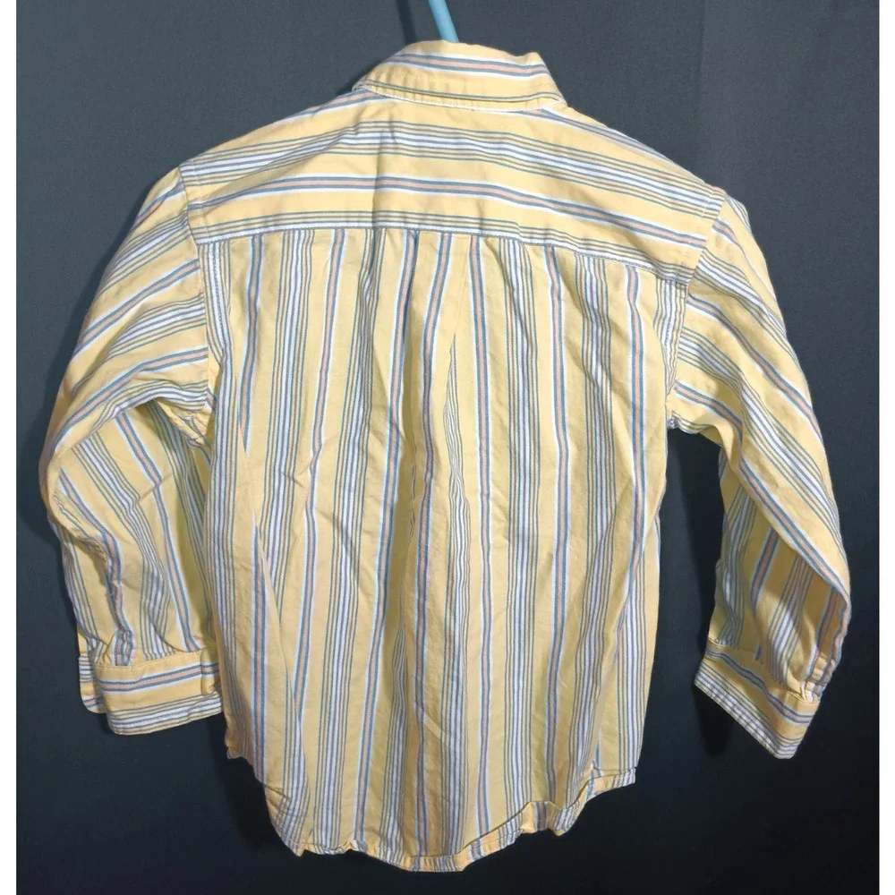 Polo Ralph Lauren Blue Sweater Vest Yellow Button Up Preppy Baby Size 24M 2pc